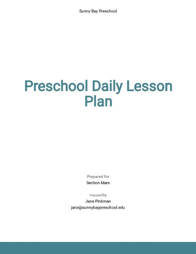 33+ Preschool Lesson Plan Templates - DOC, PDF, Excel | Free & Premium ...