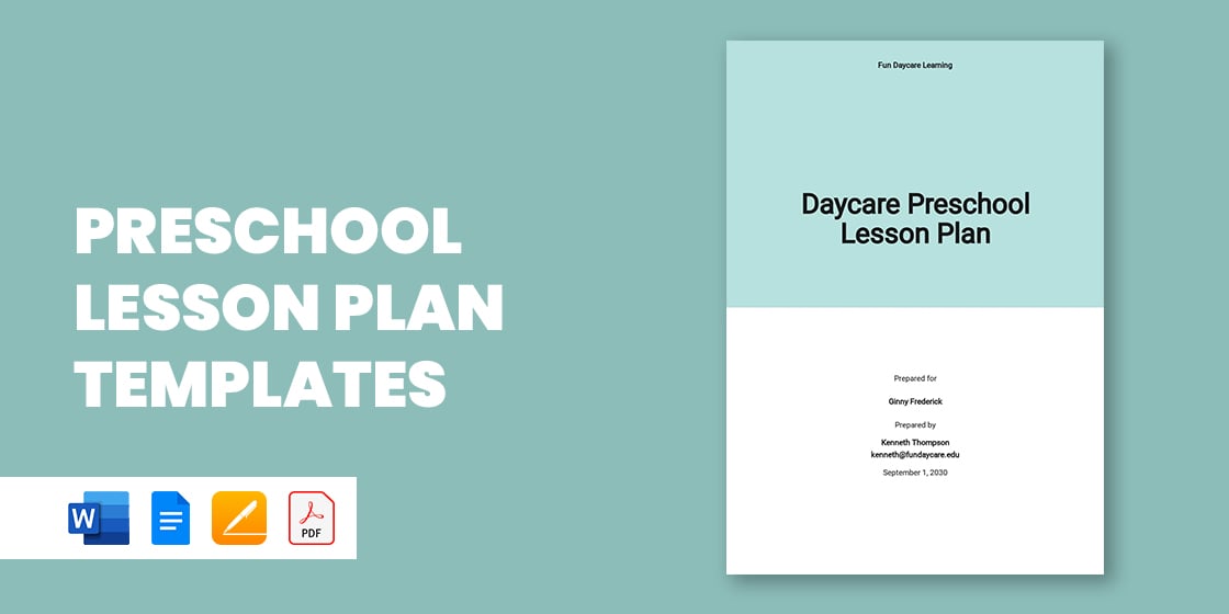 preschool lesson plan templates