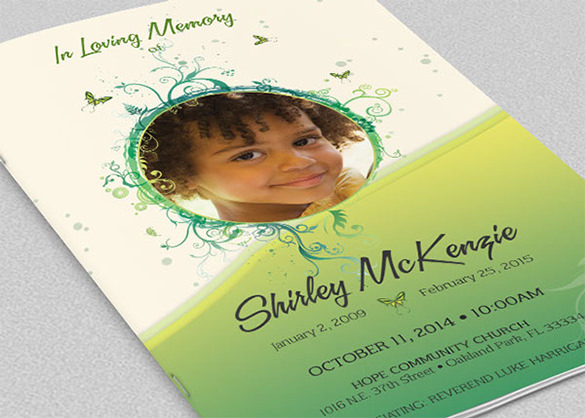princess funeral program brochure template