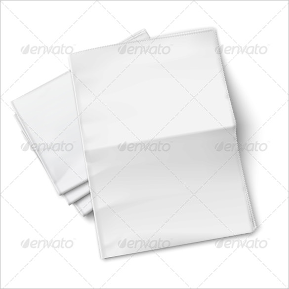 printable blank newspapers pile on white background