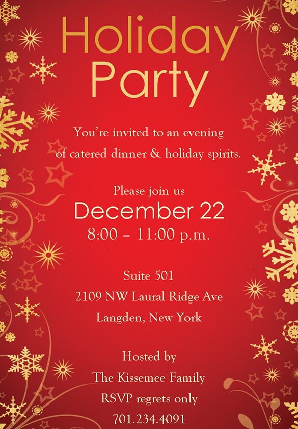 Printable Holiday Party Invitation Template Printable Templates