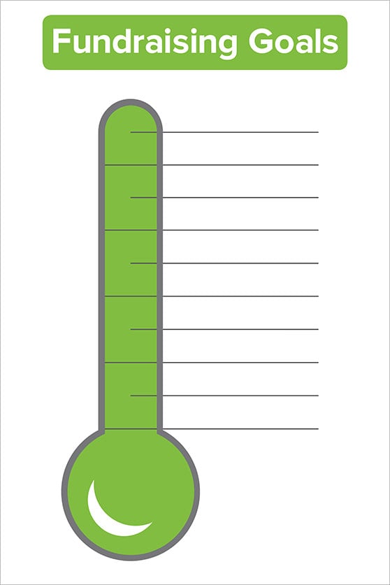 printable fundraising thermometer goals template