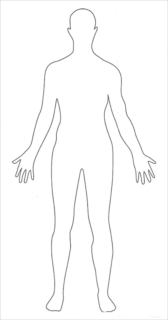 printable human body outline template