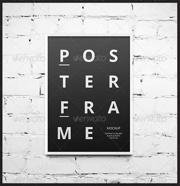 printable poster frame psd mockup template