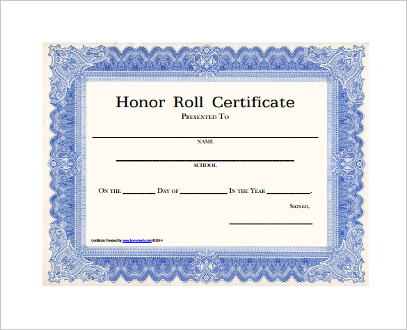 8+ Printable Honor Roll Certificate Templates & Samples - DOC, PDF