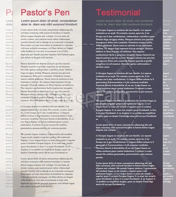 printable study and write church newsletter template