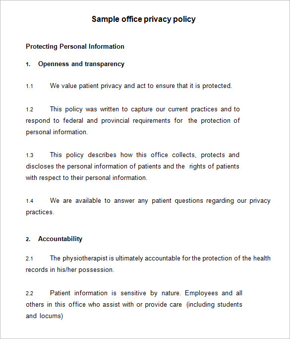 11+ Privacy Policy Templates PDF, DOC Free & Premium Templates