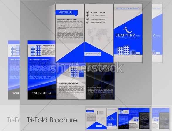 professional business three fold brochure template
