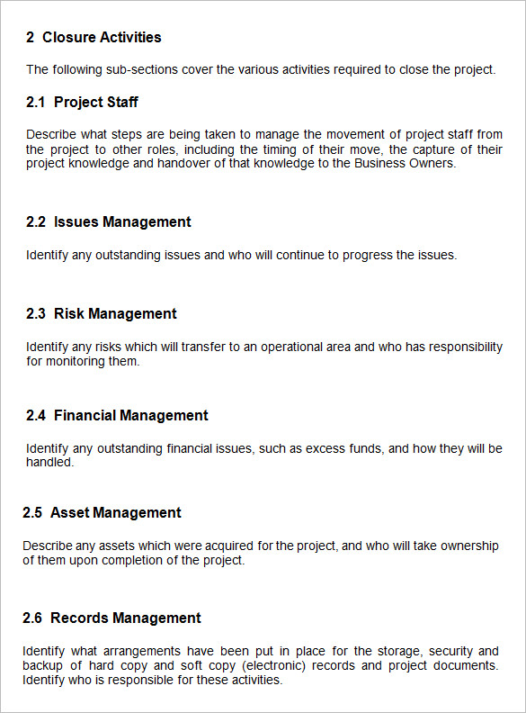 Engineering Project Progress Report Template Closeout