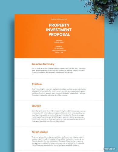 property investment proposal template