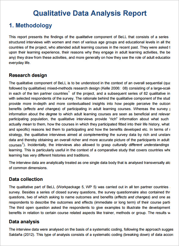 how to write research findings example