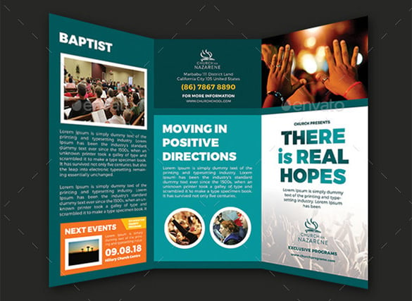 real hopes church psd trifold brochure