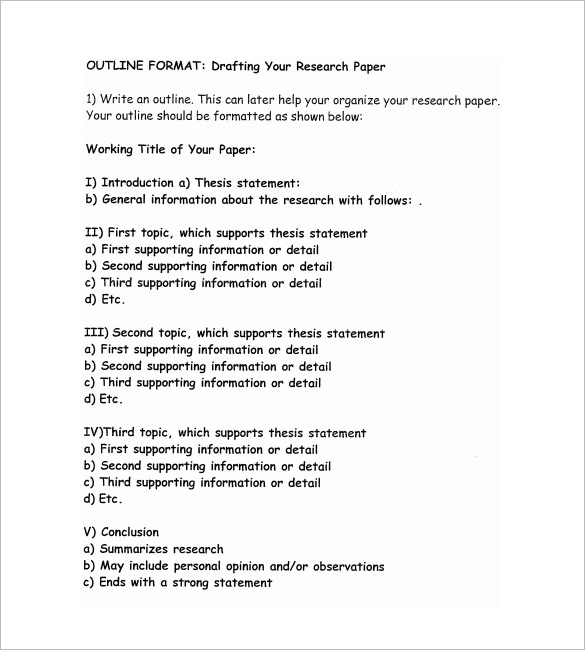 Detailed outline your research paper