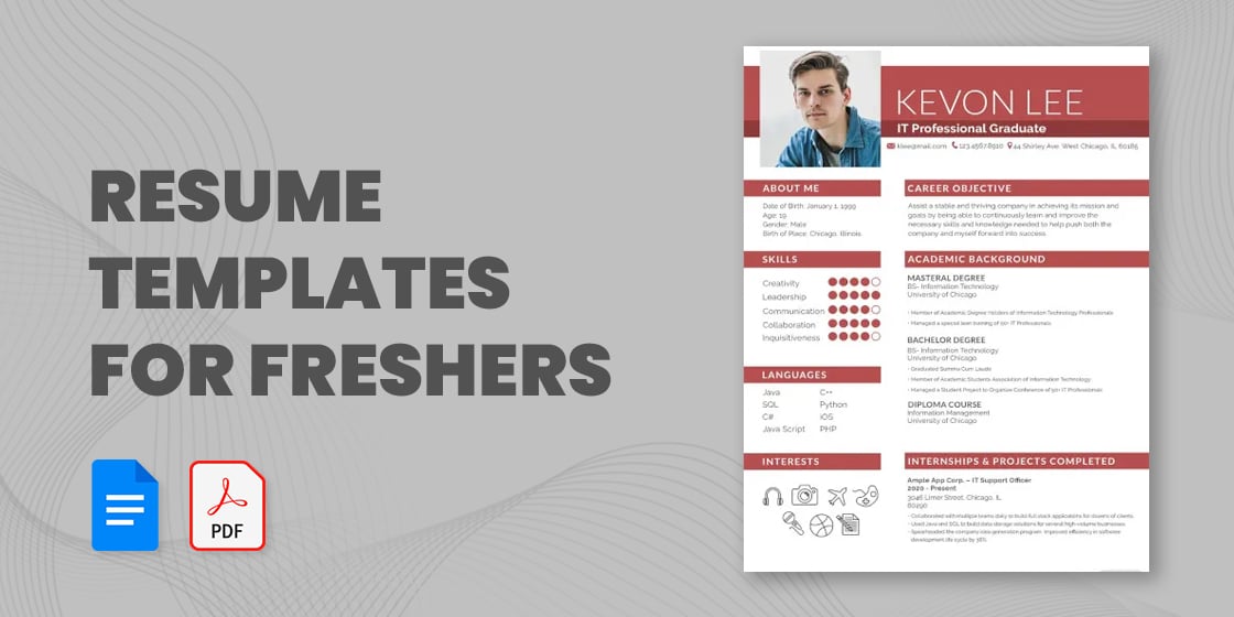 resume templates for freshers – pdf doc