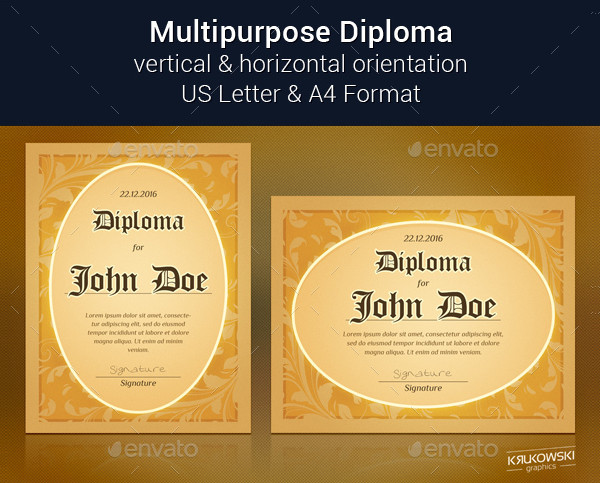 retro diploma certificate template