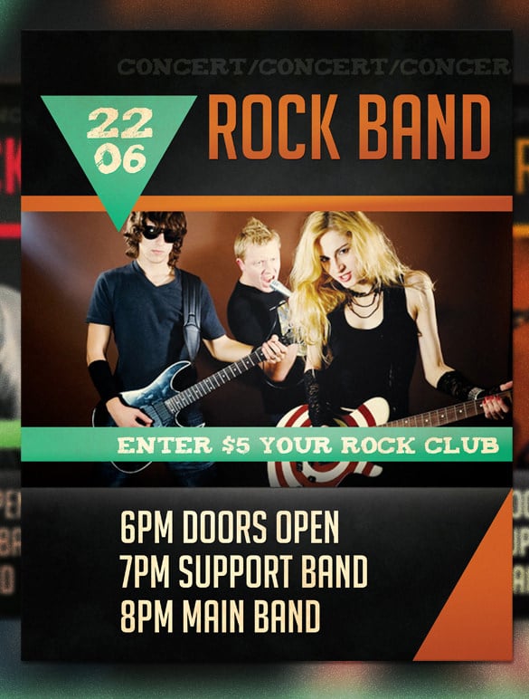 rock band concert flyer template