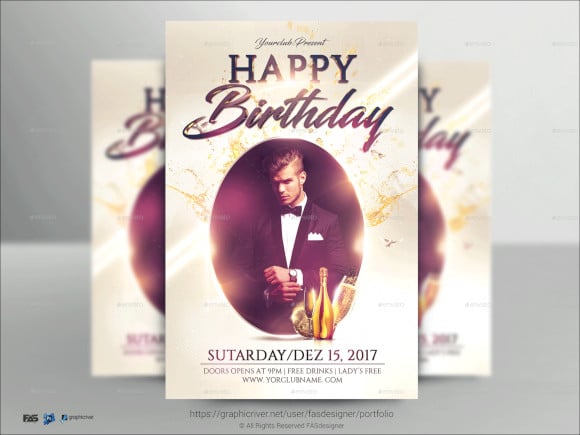 royal birthday flyer template