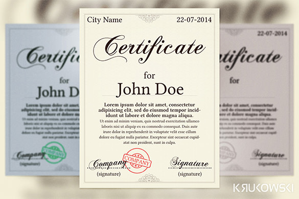 sample achievement certificate template