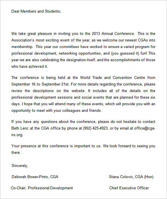 Invitation Template Conference