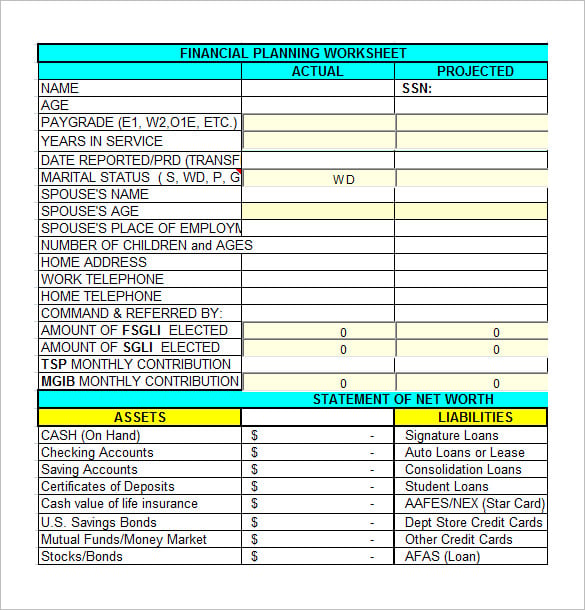 5 Financial Worksheet Templates Free Excel Pdf Documents Download Free Premium Templates