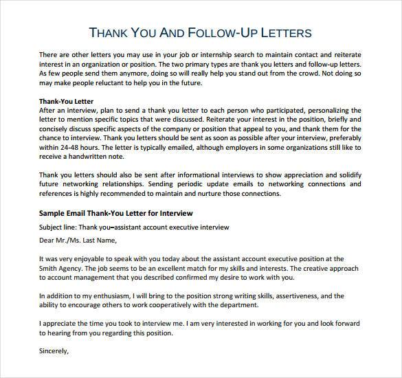 Thank You Letter After Phone Interview 17+ Free Sample, Example