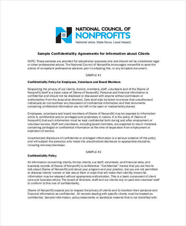 sample generic client confidentiality agreement1