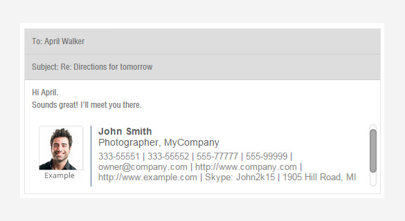 gmail personal email signature examples