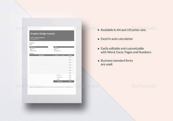 sample graphic design invoice template