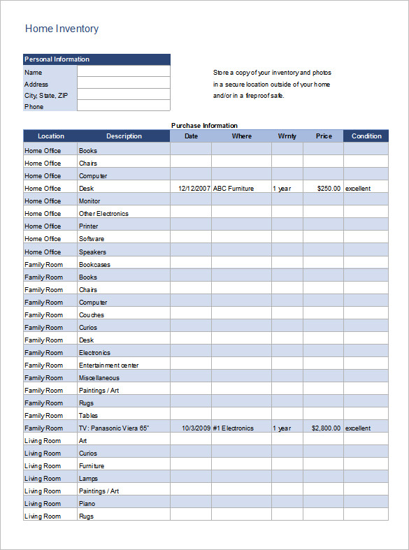 Inventory Worksheet Template – 13+ Free Word, Excel, PDF Documents