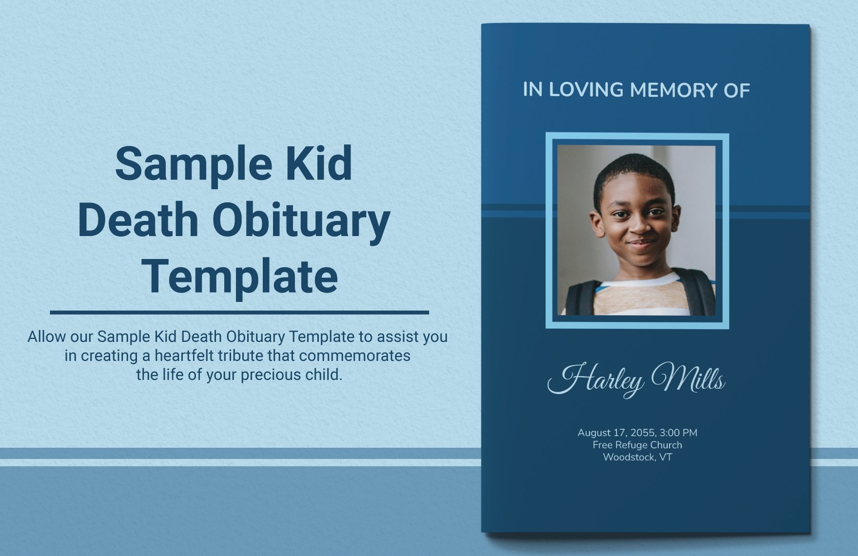 sample kid death obituary template