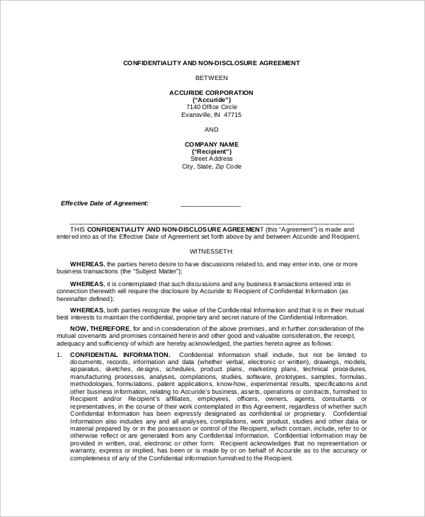 15+ Employee Confidentiality Agreement Templates – Free 