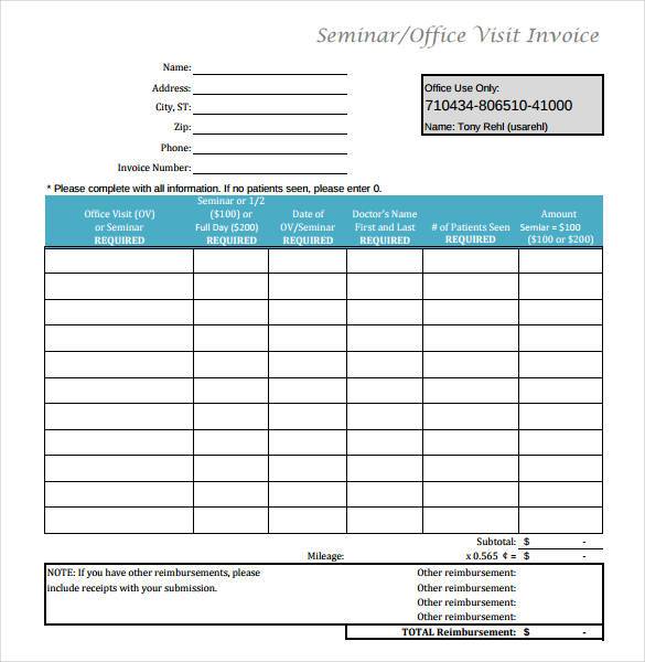 sample office template invoice