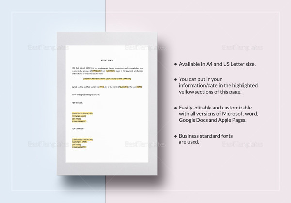 sample receipt excel template