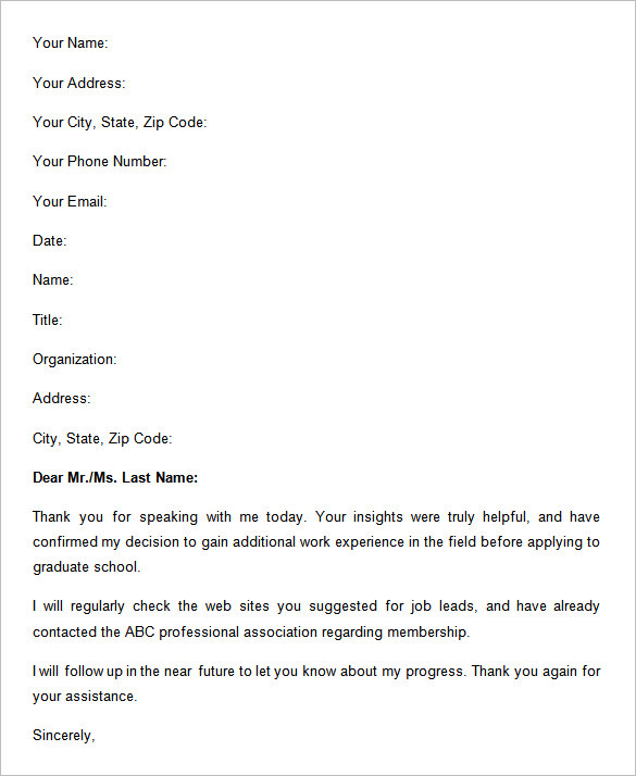 Informational Interview Thank You Letter Examples from images.template.net