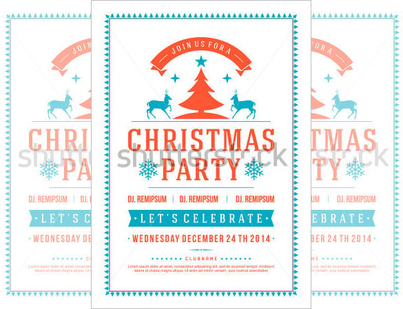sample white color holiday party flyer template