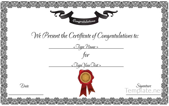 congratulations certificate templates