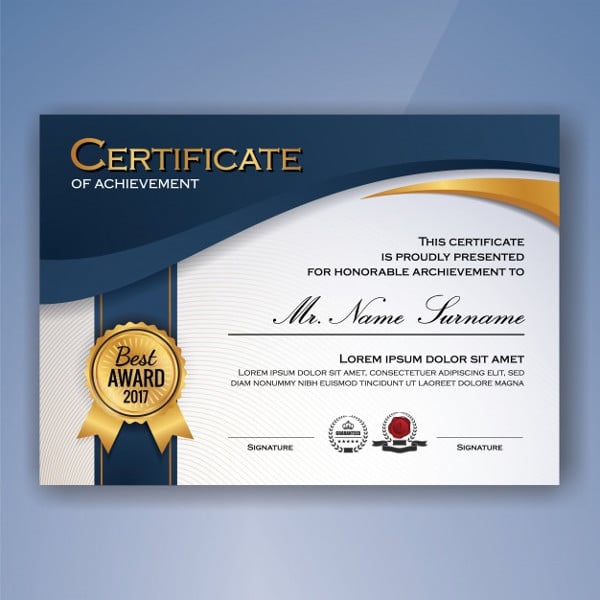 simple certificate of achievement template