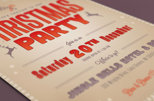 simple christmas party invitation flyer template