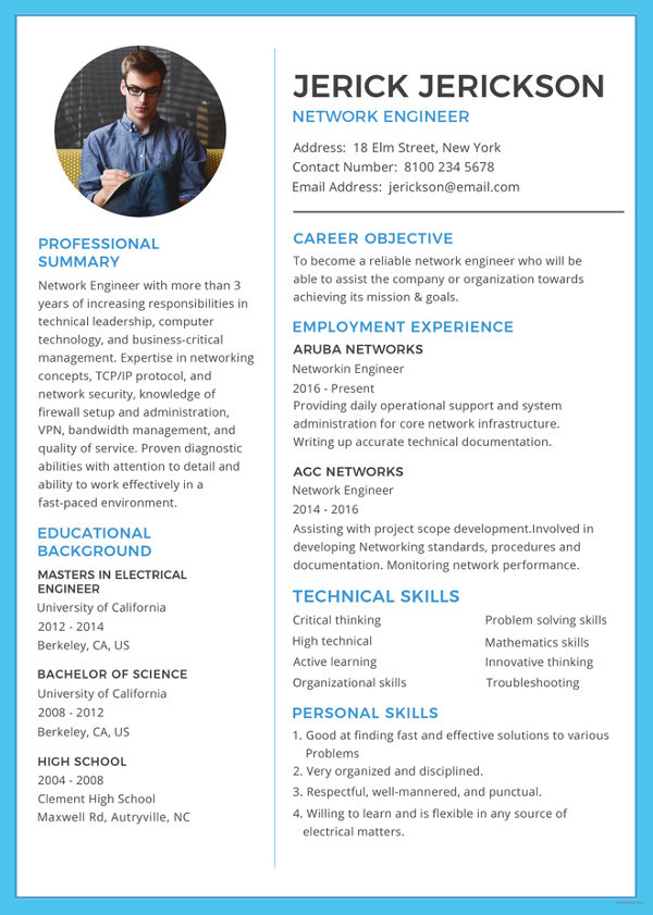 6 Network Engineer Resume Templates Psd Doc Pdf Free Premium Templates