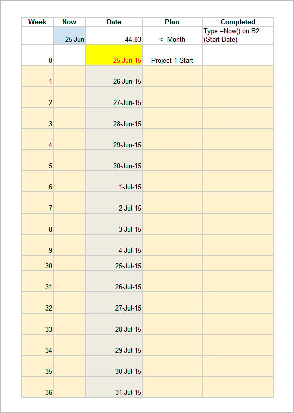 simple project 2015 calendar template free