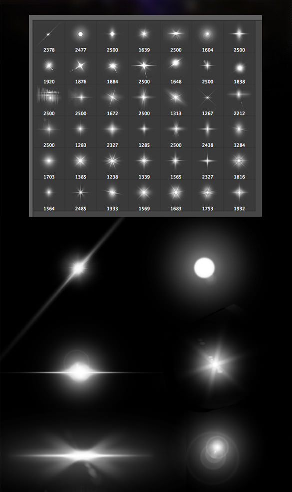 stars photoshop brushes lens flares