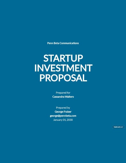 startup investment proposal template