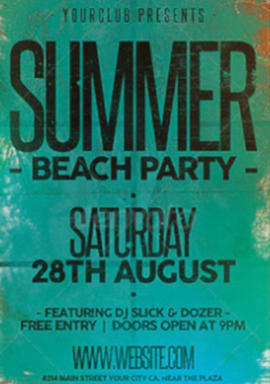 summer beach party flyer template