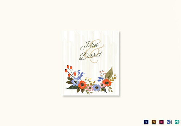summer floral wedding place card template