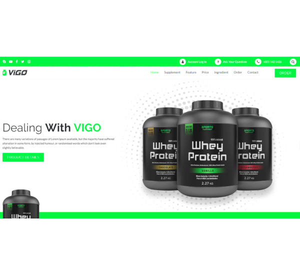 supplement landing page html template
