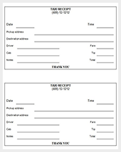 taxi receipt template word