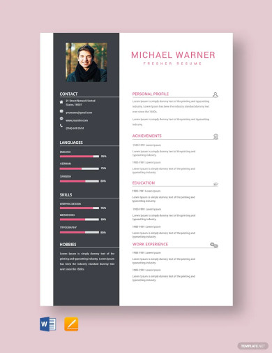 25+ Resume Templates for Freshers - PDF, DOC | Free & Premium Templates