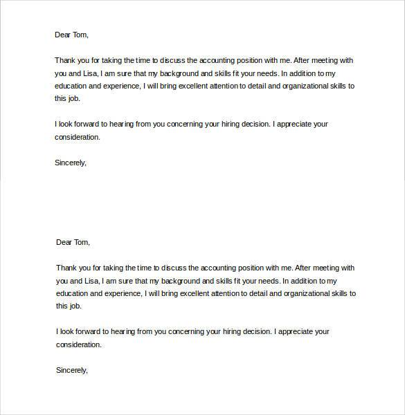 Thank you letter to recruiter after job offer