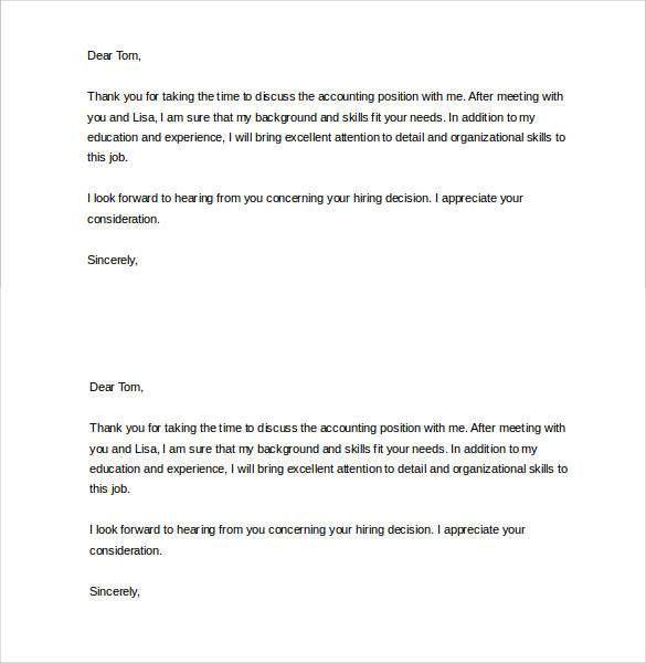 Thank You Letter After Phone Interview 17+ Free Sample, Example