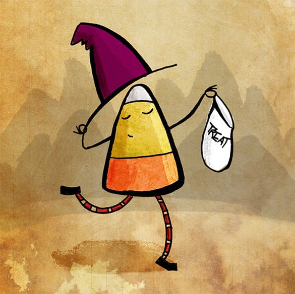 the candy corn witch template